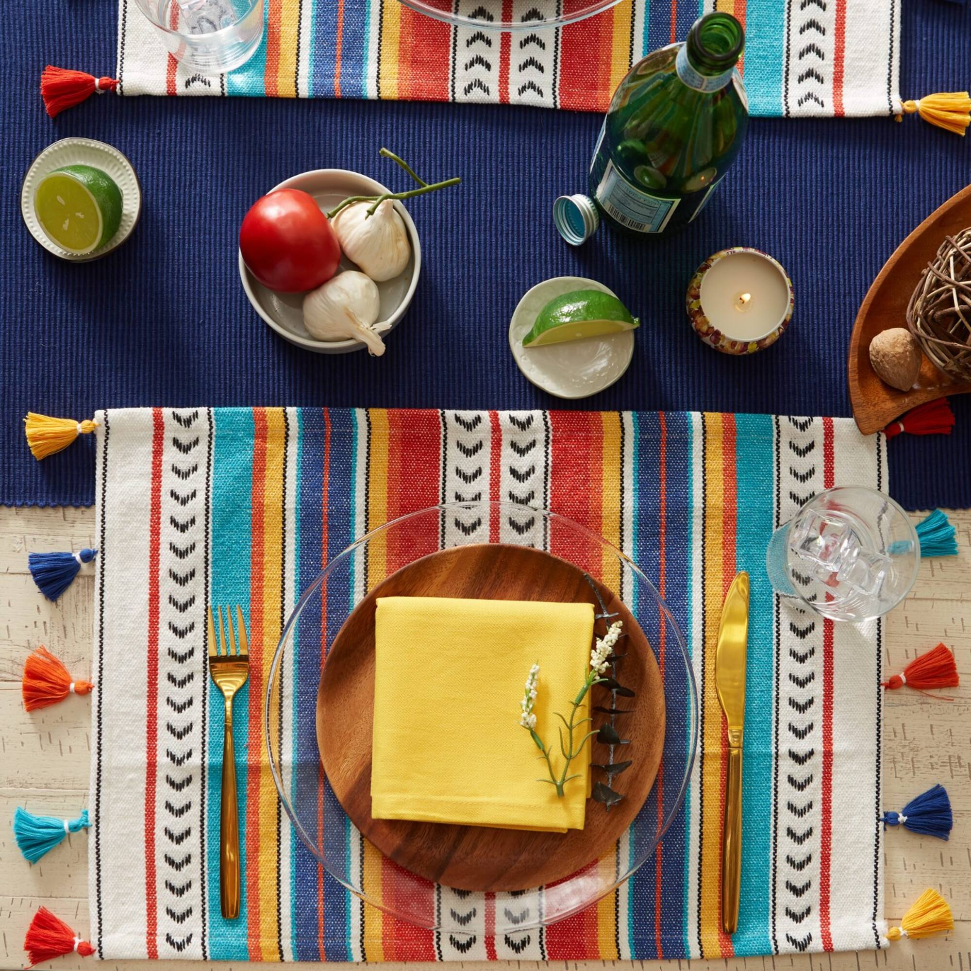 DII® Picante Stripe Tassel Placemats, 6ct.